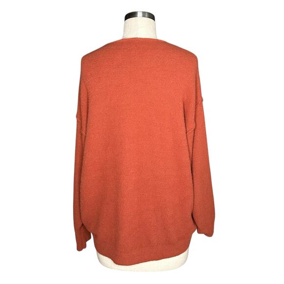WILFRED FREE Orange Pullover V-Neck Sweater‎ Women's Size Small Conac Hush Knit - Picture 4 of 9